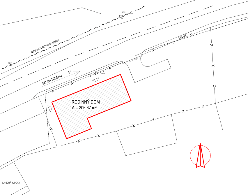 Nákres polohy pozemku z katastrálneho úradu